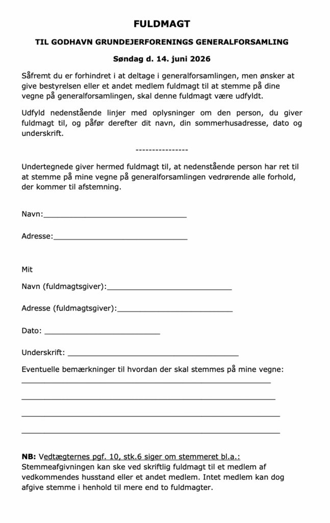 Download Fuldmagt Download fuldmagt til generalforsamlingen
